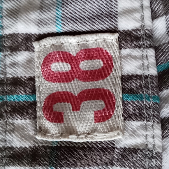 Mossimo Supply Co Men's Cargo Shorts Plaid Brown n Cream w Mint Stripe SZ 38 - Picture 15 of 16